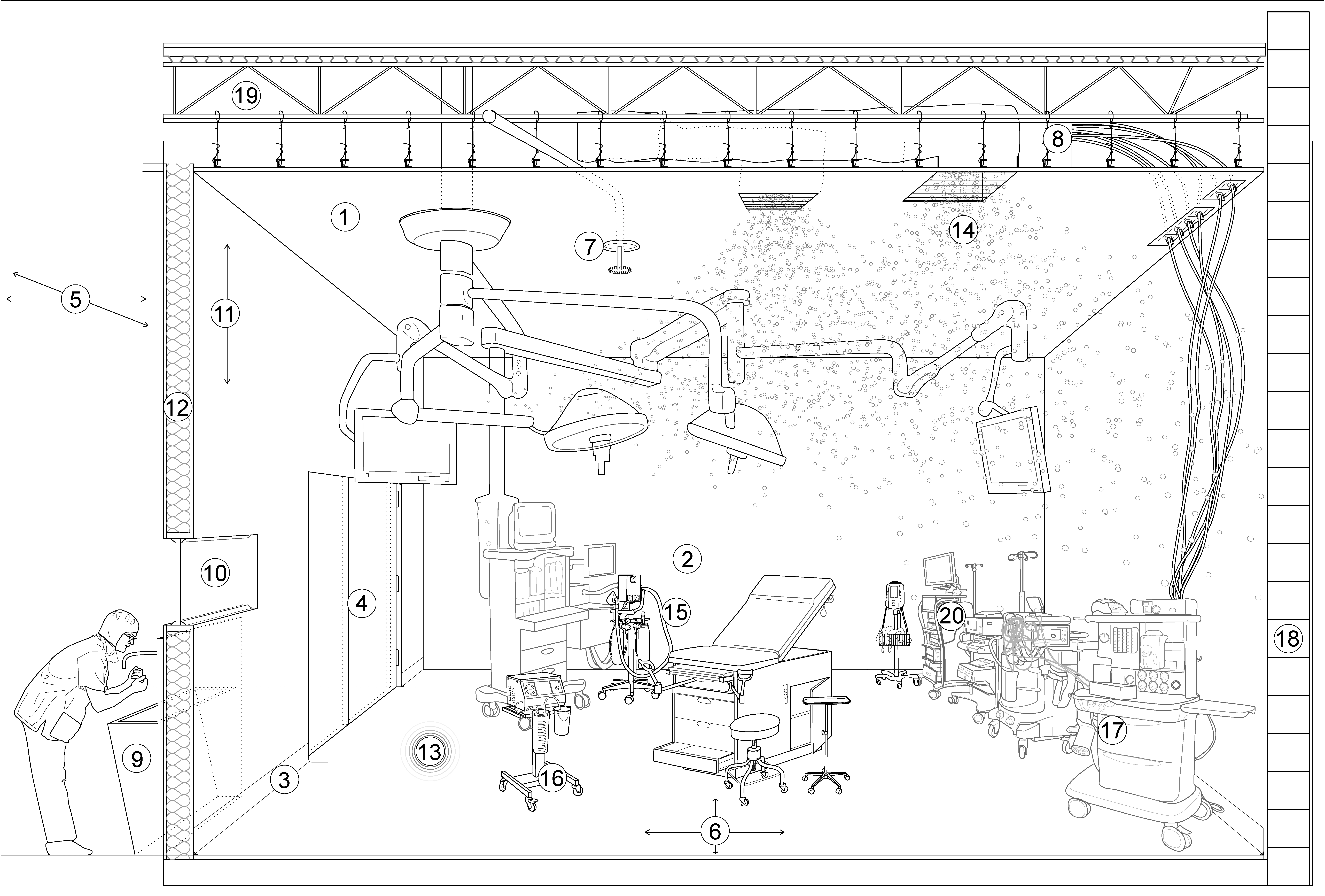 Ambulatory Surgical Center (ASC) Operating Room - Drawing by Seth Denizen