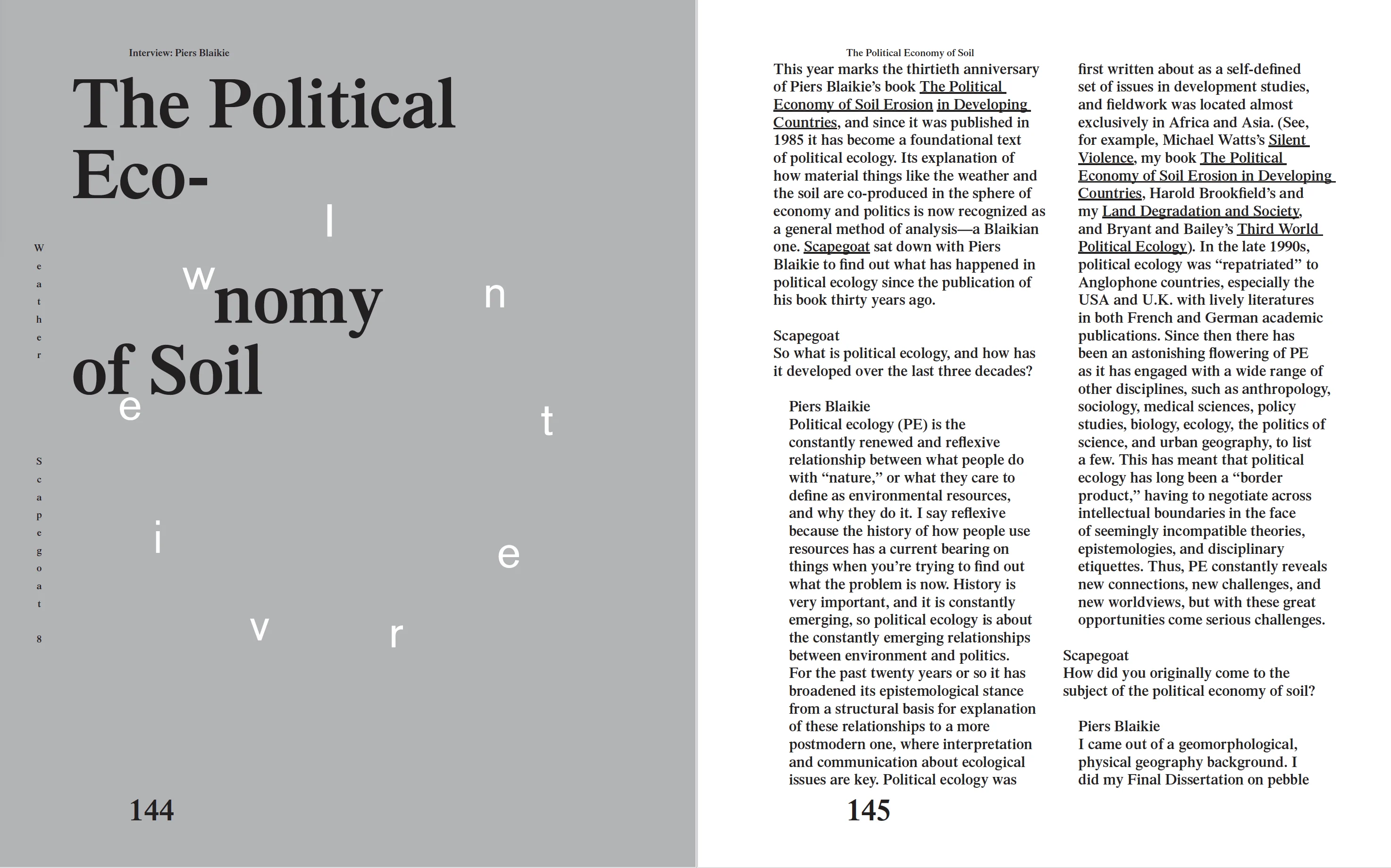 Piers BLAIKIE, The Political Economy of Soil